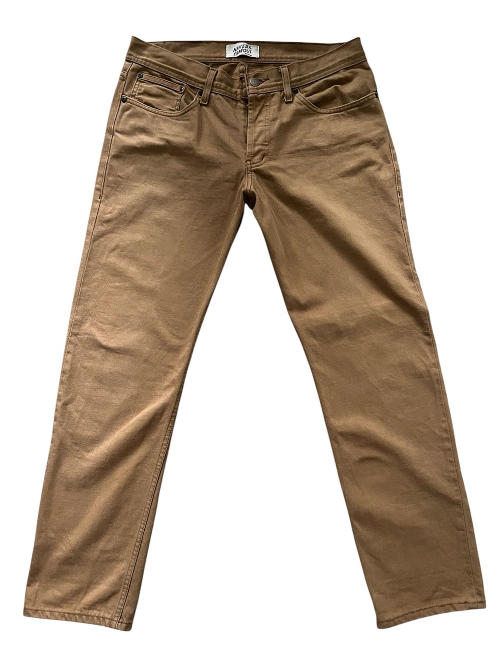 naked & famous khaki denim pants jeans (see description)